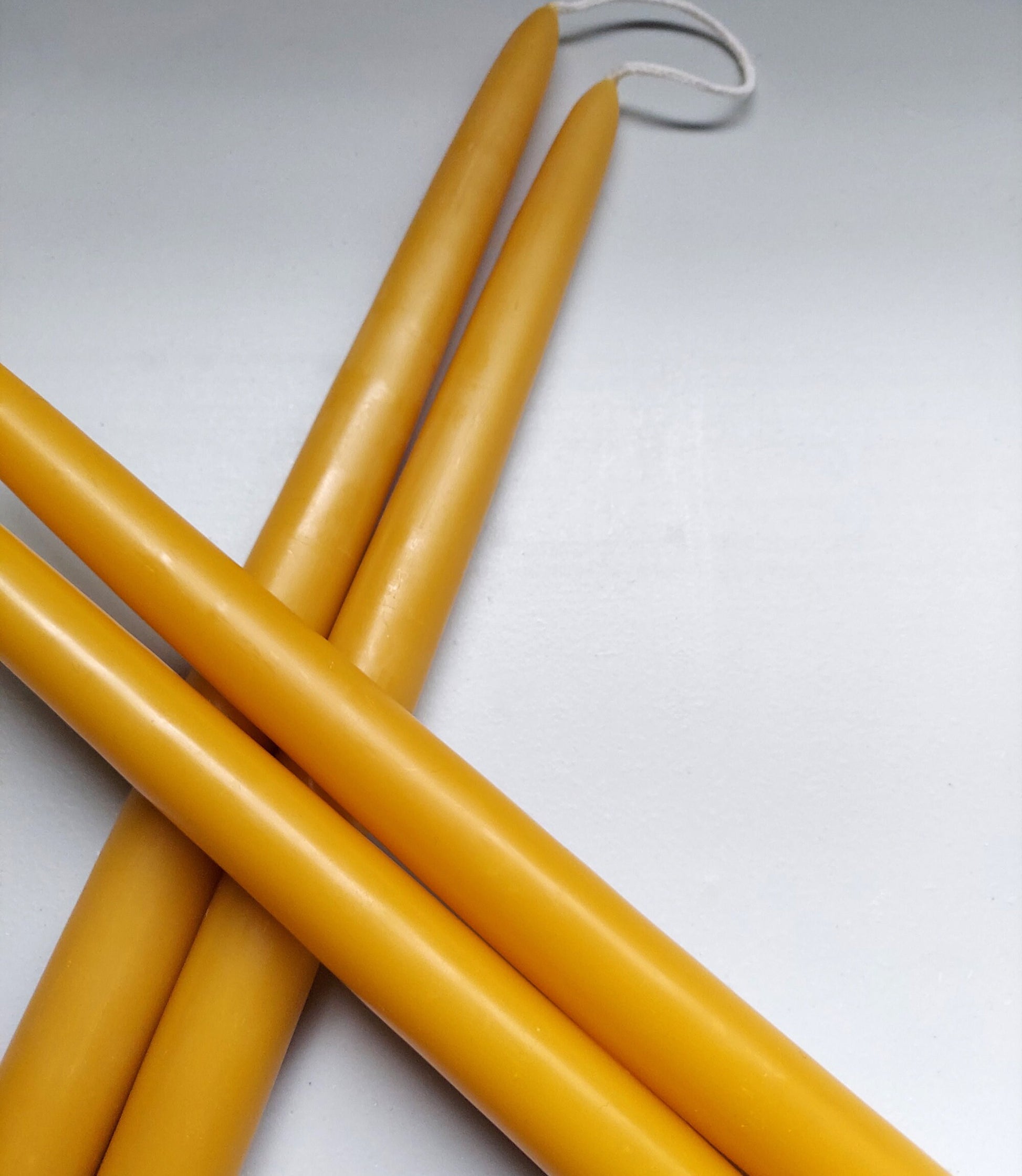 Set of 2 - Natural Beeswax Taper Candles