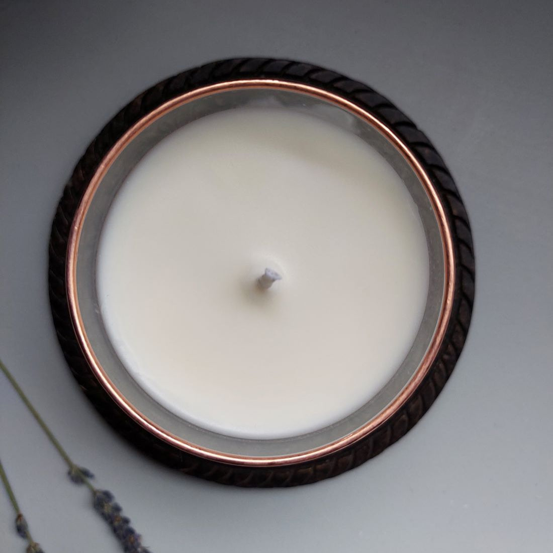 Glass Container Soy Candle Amber & Oak